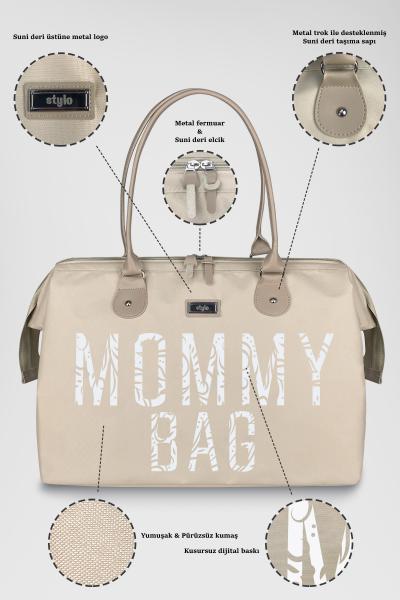  Stylo Mommy Bag USA Anne Bebek Bakım Ve Kadın Çantası (BEIGE)