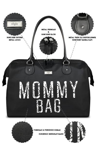  Stylo Mommy Bag USA Anne Bebek Bakım Ve Kadın Çantası (SIYAH)